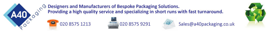 www.a40packaging.co.uk Designers and manufacturers of bespoke packaging solutions,Corrugated Cardboard boxes, cartons. Suppliers of packaging materials, loosefill, bubble wrap